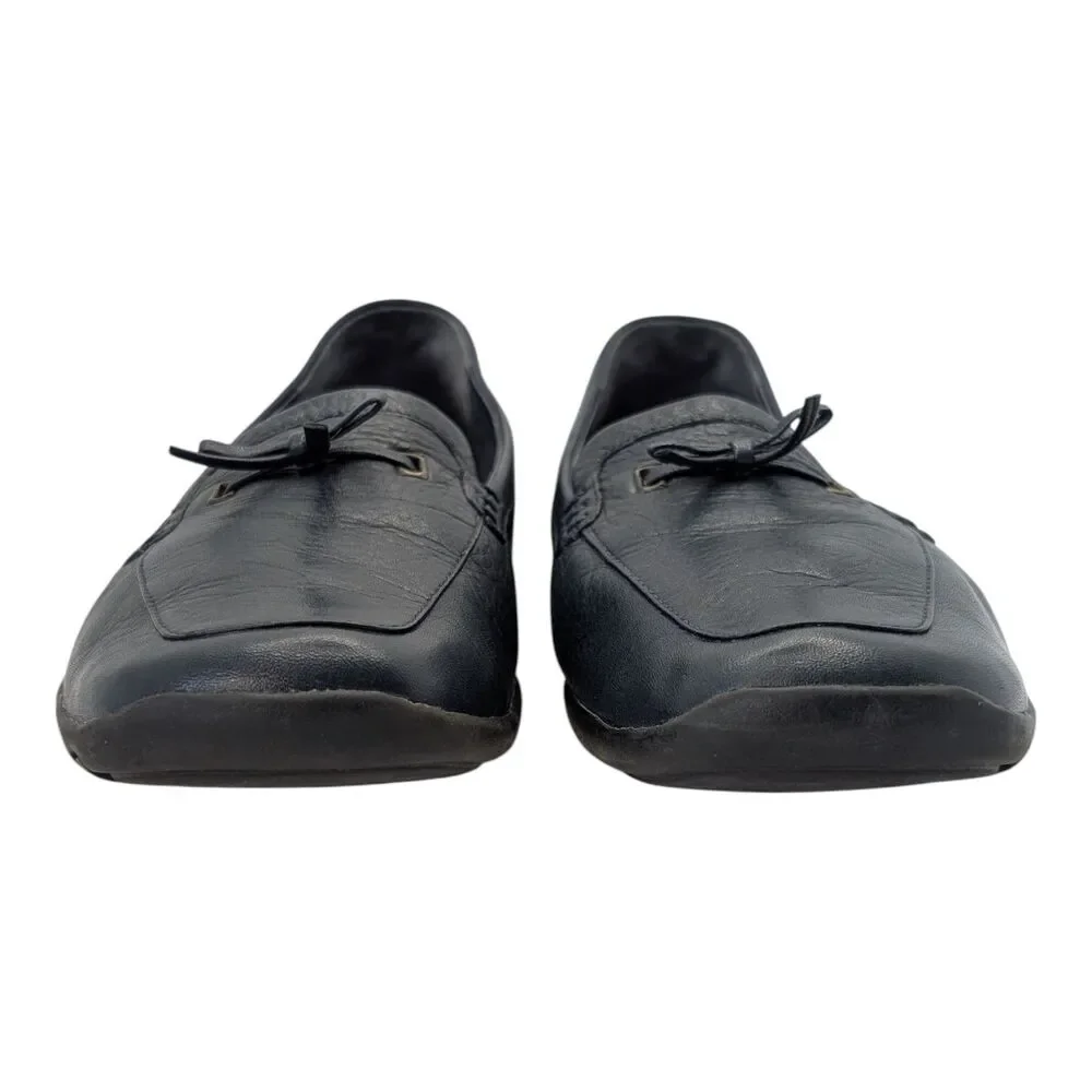 Women's Clarks Navy Leather Loafers Flats Moccasins Driving Shoes Comfort Size 9